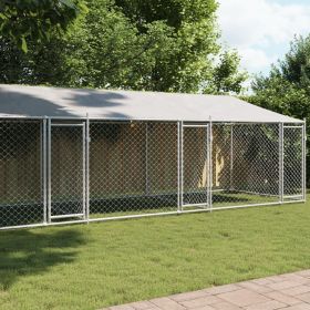 Dog Cage Grey Galvanized Steel, Water-resistant Fabric Extra Large