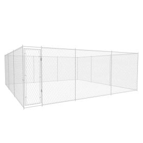 Dog Kennel Silver Galvanized Steel Large Dog Kennel Square