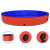 Dog Swimming Pool Red PVC Diameter 118.1 in x Height 15.7 in