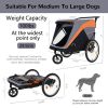2-in-1 Bike Trailer & Push Cart for Pets - Detachable Bike Hitch & Push Handle Included - Quick Release Wheel, Internal Leash