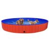 Dog Swimming Pool Red PVC Diameter 118.1 in x Height 15.7 in