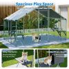 Extra Sturdy 3x2m Outdoor Metal Cat Cage – DIY Solid Wood Platform, Double Safety Lock & Enhanced Stability, Multi-Pet Use, Waterproof Tarp Included