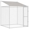 Dog Cage with Roof Silver 78.74 x 78.74 x 101.57 in
