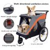 2-in-1 Bike Trailer & Push Cart for Pets - Detachable Bike Hitch & Push Handle Included - Quick Release Wheel, Internal Leash