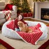 Human Dog Bed, Large Size Fits You and Pets, Washable Faux Fur Dog Bed for People Doze Off, Napping Orthopedic Dog Bed, Present Plump Pillow, Blanket