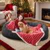 Human Dog Bed, Large Size Fits You and Pets, Washable Faux Fur Dog Bed for People Doze Off, Napping Orthopedic Dog Bed, Present Plump Pillow, Blanket
